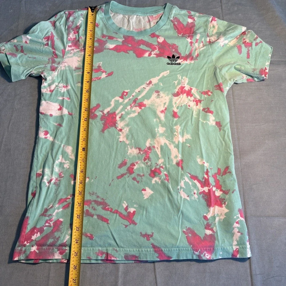Adidas Originals Mint Green Pink Tie Dye Trefoil Logo T-Shirt H48519 Mens Small